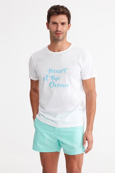 Erkek T-SHIRT Heart Önü Baskılı Kısa Kollu T-shirt Ürün Kodu: 1M11CTSY221.001-C00018