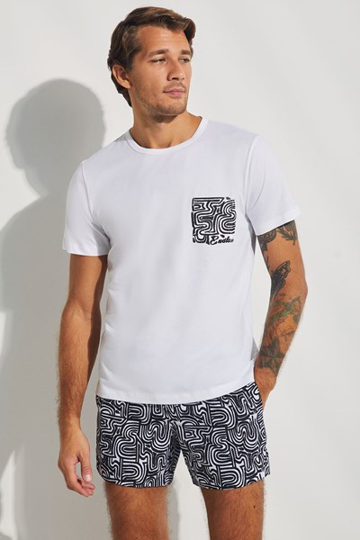 Adonis Cebi Baskılı Kısa Kollu T-shirt