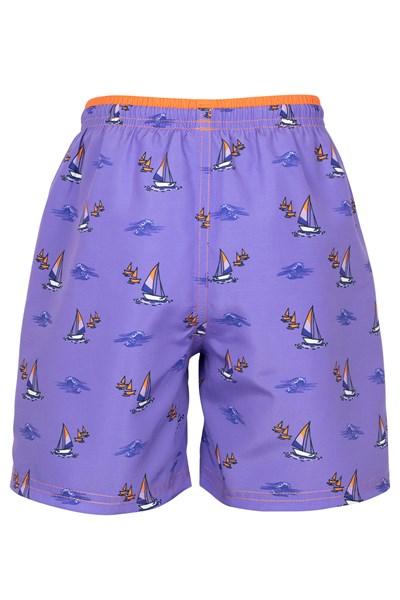 Erkek Çocuk ERKEK COCUK KUMAS SORT Purple Yelken Desenli Çocuk Deniz Şortu Ürün Kodu: 1M12MCSY231.007-C00132