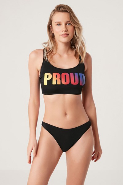 Proud Baskı Detaylı Büstiyer Bikini