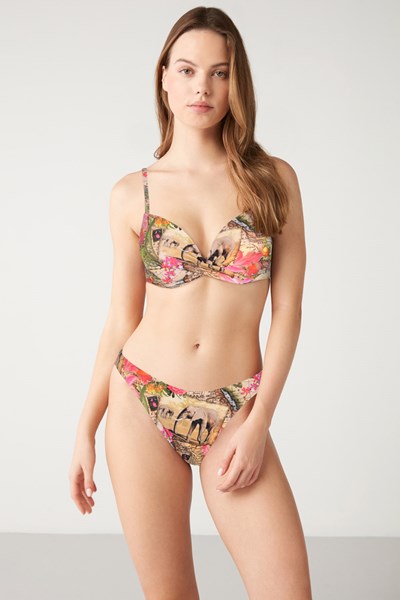 Kadın BIKINI Karte Fil Desenli Dolgulu Bikini Ürün Kodu: 1M13MBKY231.016-C00184