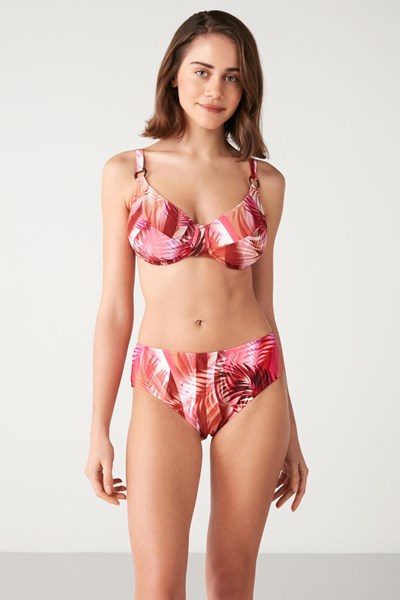 Kadın BIKINI Boho Palmiye Desenli Toparlayıcı Bikini  Ürün Kodu: 1M13MBKY231.038-C00184