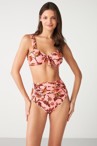 Candy Çiçek Desenli Drape Altlı Bikini