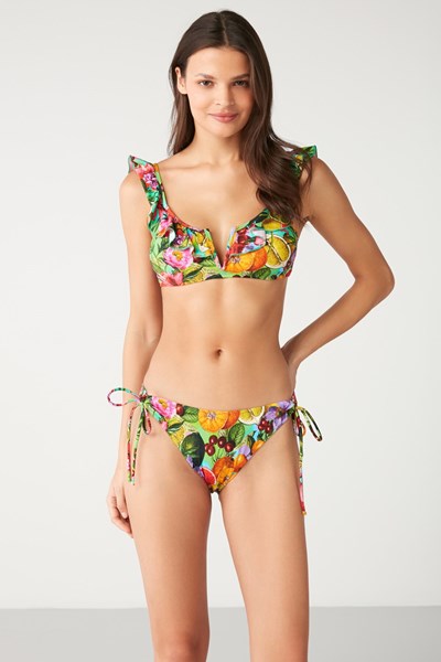 Kadın BIKINI Lemon Meyve Desenli Volanlı Bikini Ürün Kodu: 1M13MBKY231.047-C00246