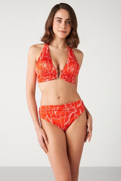 Kadın BIKINI Red Lale Desenli Aksesuar Detaylı Bikini Ürün Kodu: 1M13MBKY231.052-C00116