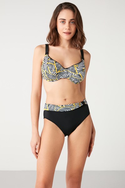 Kadın BIKINI Kuning Çizgi Desenli Toparlayıcı Bikini Ürün Kodu: 1M13MBKY231.098-C00207