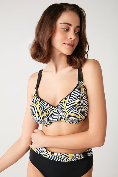 Kadın BIKINI Kuning Çizgi Desenli Toparlayıcı Bikini Ürün Kodu: 1M13MBKY231.098-C00207