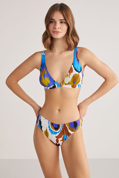 Kadın BIKINI Ildait Renkli Desenli Üçgen Bikini Ürün Kodu: 1M13MBKY241.011-C00145