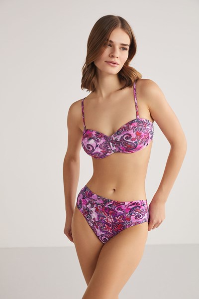 Kadın BIKINI Siren Şal Desen Kaplı Straplez Bikini Ürün Kodu: 1M13MBKY241.014-C00184