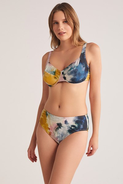 Arte Renkli Desenli Toparlayıcı Bikini