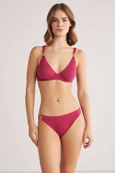Kadın BIKINI Doras Simli Kumaşlı Üçgen Bikini Ürün Kodu: 1M13MBKY241.070-C00069