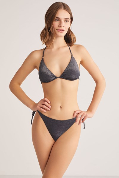 Talia Simli Kumaşlı Üçgen Bikini