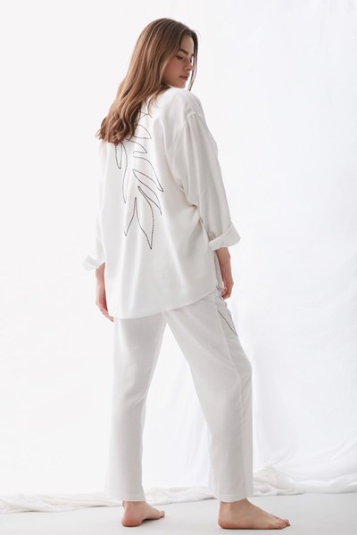 Kadın KOM PAREO Puni Düz Renk Nakışlı Pantolon Ürün Kodu: 1M13MPKY231.044-C00018