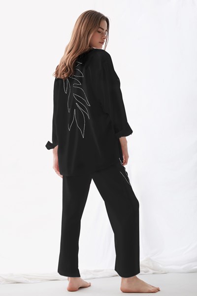 Kadın KOM PAREO Puni Düz Renk Nakışlı Pantolon Ürün Kodu: 1M13MPKY231.044-C00207