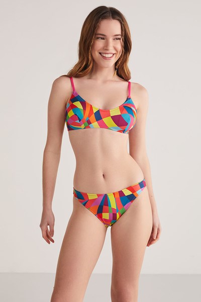 Kadın KOM SPORTS Rainbow Geometrik Desen Büstiyer Bikini Ürün Kodu: 1M13MSPY241.024-C00184
