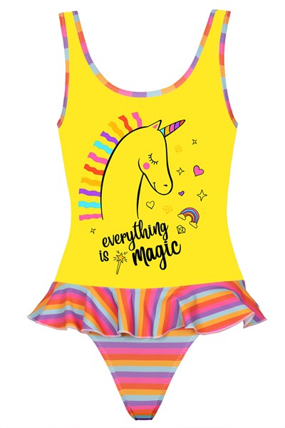 Kız Çocuk KIZ ÇOCUK KOSTUM Magic Çizgili Unicorn Baskılı Çocuk Mayo Ürün Kodu: 1M14MCCY221.010-C00202