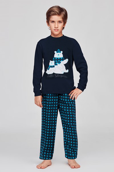 Terry Baskılı Erkek Çocuk Pijama Takımı