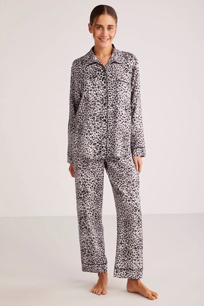 Leopardo Önden Düğmeli Pijama Takım