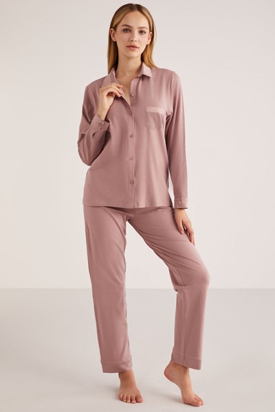 Chic Önden Düğmeli Pijama Takımı