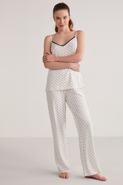 Kadın BAYAN PIJAMA Polka Askılı Pijama Takımı Ürün Kodu: 1U13CPJY241.002-C00018